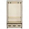 Armario de tela color crema 87x49x159 cm 4
