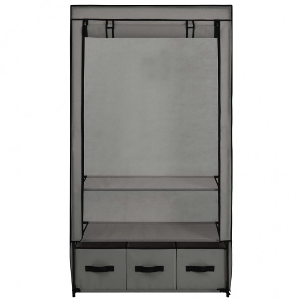 Roupeiro 87x49x159 cm tecido cinzento M 4