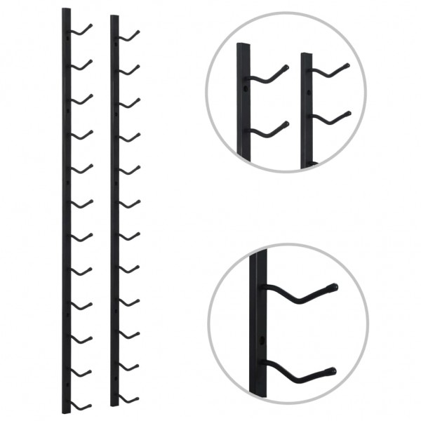 Garrafeira de parede para 12 garrafas ferro preto M 5