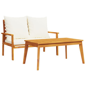 Set de muebles de jardín con cojines madera maciza acacia H