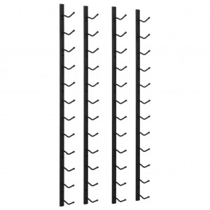 Garrafeiras de parede para 12 garrafas 2 pcs ferro preto H