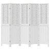 Biombo separador de 5 paneles madera maciza Paulownia blanco 4