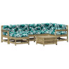 7 pcs conjunto lounge de jardim c/ almofadões pinho impregnado 2