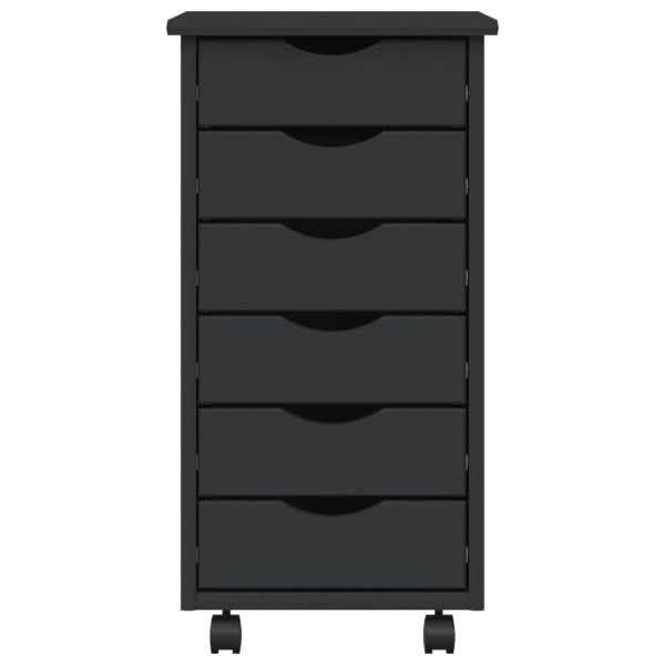 Armário c/ rodas e gavetas MOSS madeira pinho maciça cinzento M 4