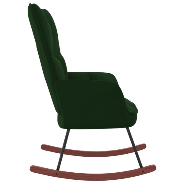 Silla mecedora de terciopelo verde oscuro M 3
