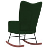 Silla mecedora de terciopelo verde oscuro 4