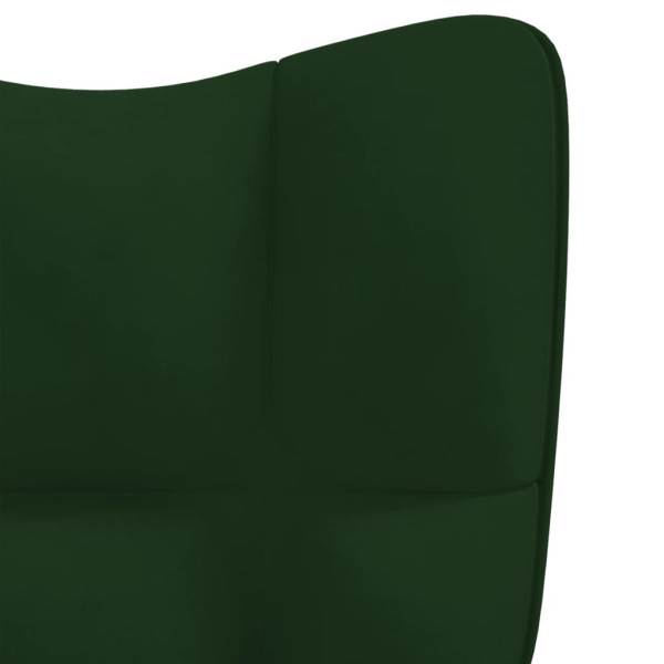 Silla mecedora de terciopelo verde oscuro M 5