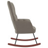 Silla mecedora de terciopelo gris claro 3