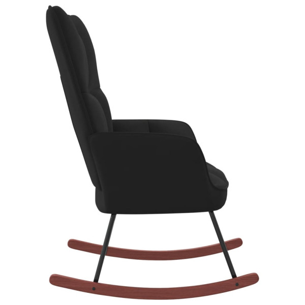 Silla mecedora de terciopelo negro M 3