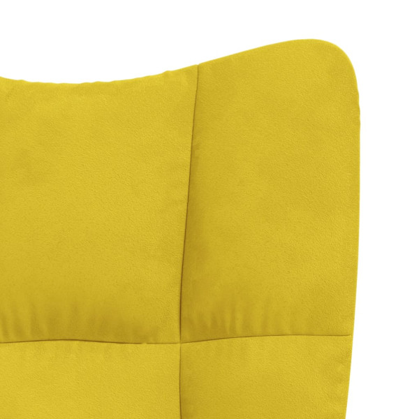 Silla mecedora de terciopelo amarillo mostaza M 5