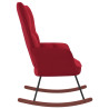 Silla mecedora de terciopelo rojo vino tinto 3