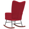 Silla mecedora de terciopelo rojo vino tinto 4