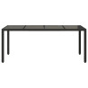 Mesa de jardim com tampo de vidro 190x90x75 cm vime PE preto 4