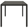 Mesa de jardim com tampo de vidro 190x90x75 cm vime PE preto 5