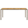 Mesa de jardim com tampo de madeira de acácia vime PE cinza 4