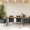 Mesa de jardín superficie madera acacia ratán negro 150x90x75cm 3