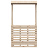 Mesa de bar de jardín con techo madera maciza 112.5x57x195.5 cm 4