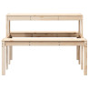 Mesa de picnic madera maciza de pino 110x134x75 cm 4
