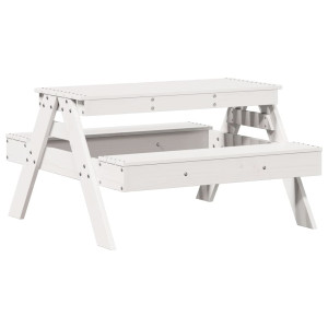 Mesa de piquenique p/ crianças 88x97x52 cm pinho maciço branco H