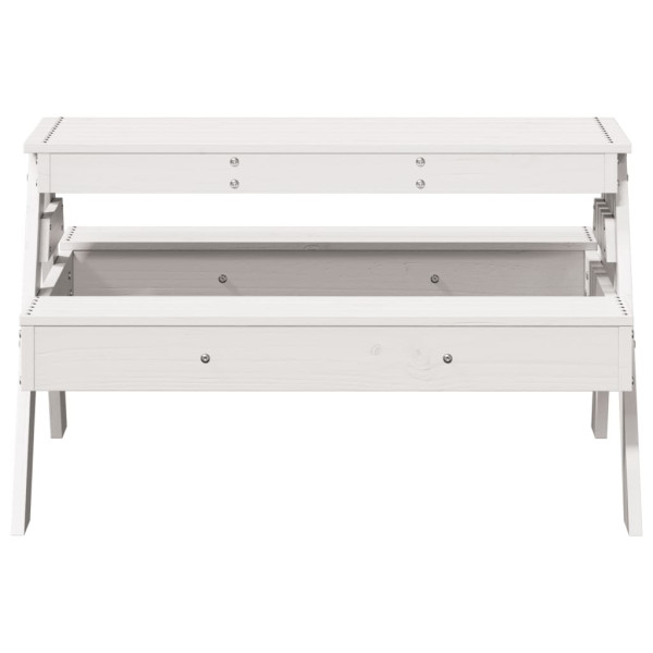 Mesa de piquenique p/ crianças 88x97x52 cm pinho maciço branco M 4