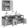 Set de muebles de baño 3 pzas madera contrachapada gris sonoma 4
