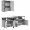 Set de muebles de baño 3 pzas madera contrachapada gris sonoma 5