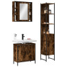 Set de muebles baño 3 pzas madera contrachapada roble ahumado 1