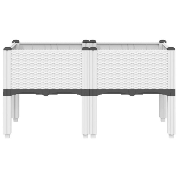 Jardinera con patas PP blanco 80x40x42 cm M 3