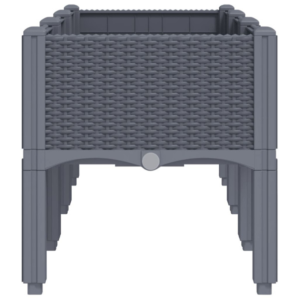 Jardinera con patas PP gris 120x40x42 cm M 4