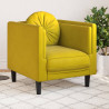 Sillón con cojín terciopelo amarillo 1