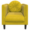 Sillón con cojín terciopelo amarillo 4