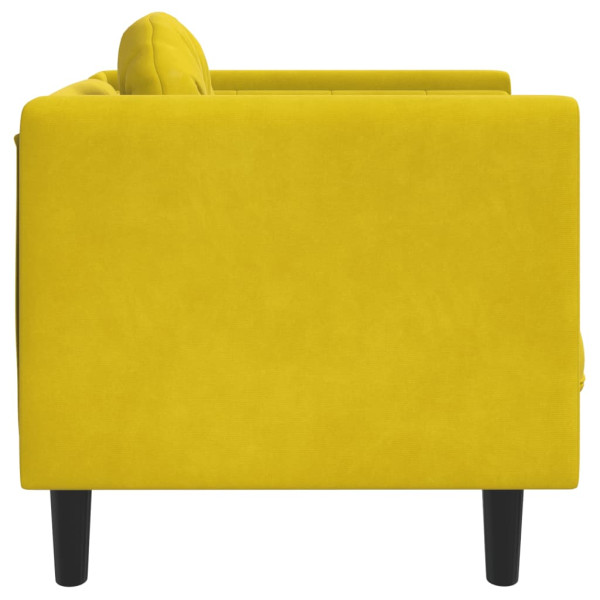 Sillón con cojín terciopelo amarillo M 5