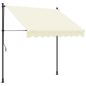 Toldo retráctil tela y acero crema 200x150 cm H