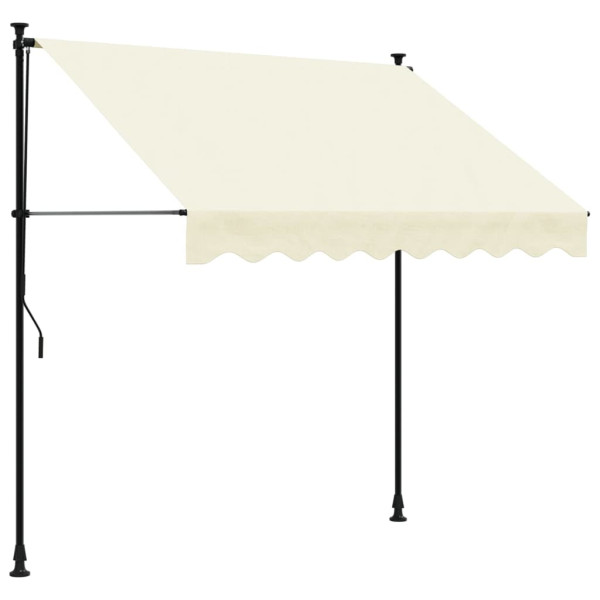 Toldo retrátil 200x150 cm tecido e aço cor creme M 2
