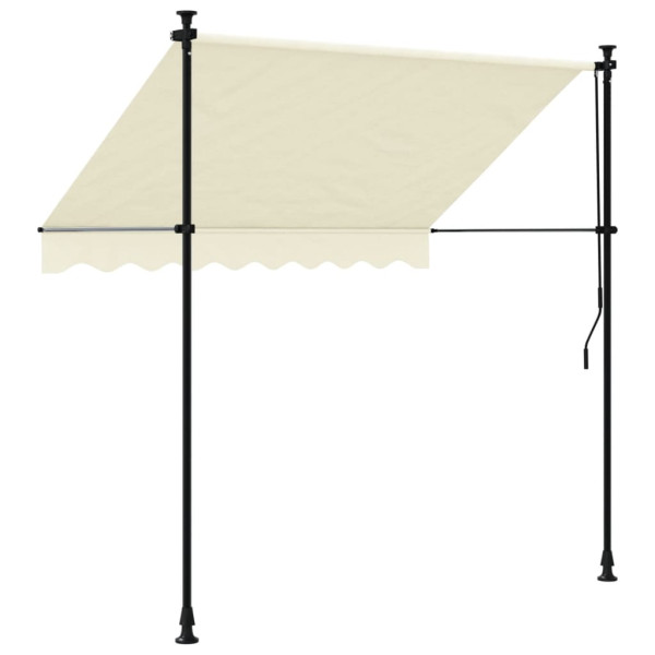 Toldo retrátil 200x150 cm tecido e aço cor creme M 5