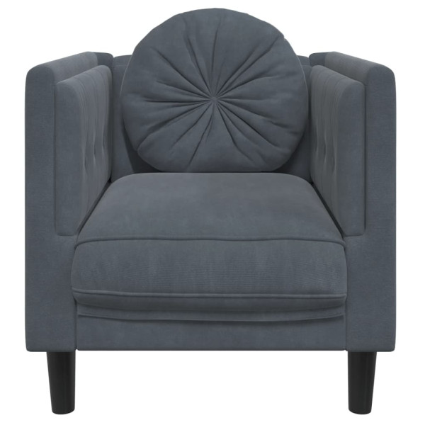 Sillón con cojín terciopelo gris oscuro M 4