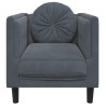 Sillón con cojín terciopelo gris oscuro 4