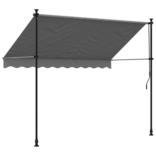 Toldo retráctil de tela y acero gris antracita 250x150 cm M 5