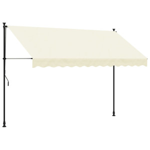 Toldo retráctil de tela y acero crema 300x150 cm H