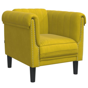 Sillón de terciopelo amarillo H