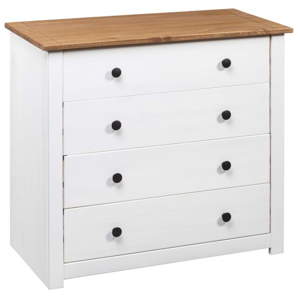 Armario auxiliar estilo Panamá madera pino blanco 80x40x73 cm D