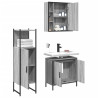 Set de muebles de baño 3 pzas madera contrachapada gris sonoma 4