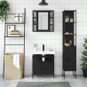 Set de muebles de baño 3 piezas madera contrachapada negro 3