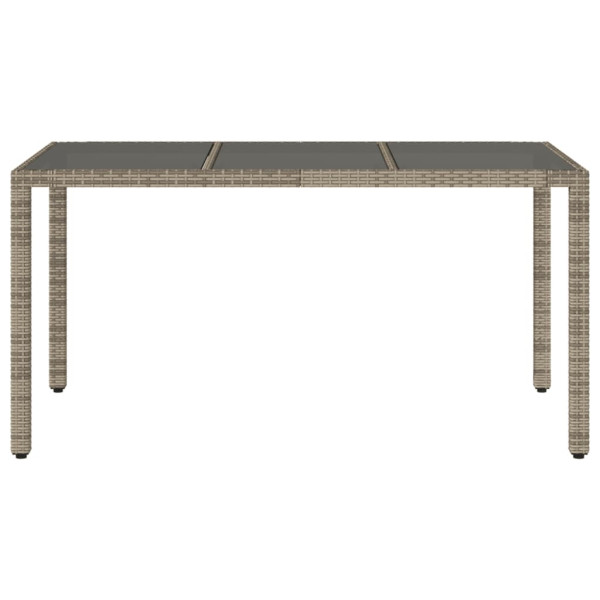 Mesa de jardín superficie de vidrio ratán PE gris 150x90x75 cm M 4