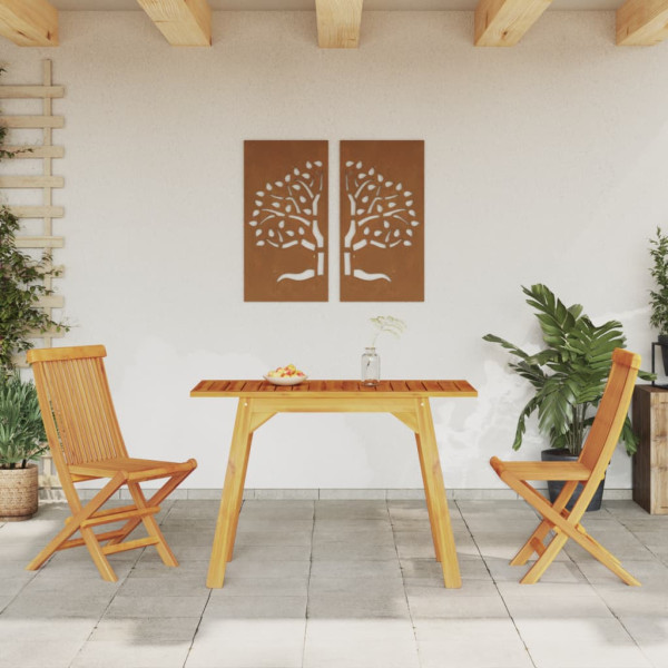 Mesa de jantar p/ jardim 110x56x75 cm madeira de acácia maciça M 3