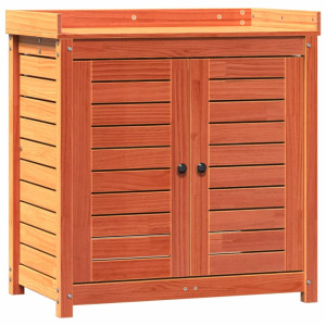 Mesa de jardinagem c/ prateleiras madeira pinho maciça castanho H