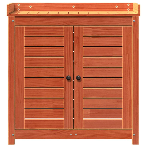 Mesa plantación con estantes madera pino marrón 82.5x50x86.5 cm M 5