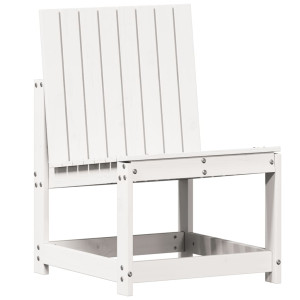 Silla de jardín madera maciza de pino blanco 50.5x55x77 cm H
