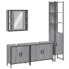 Set de armario de baño 4 pzas madera contrachapada gris sonoma 2