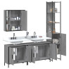 Set de armario de baño 4 pzas madera contrachapada gris sonoma 4
